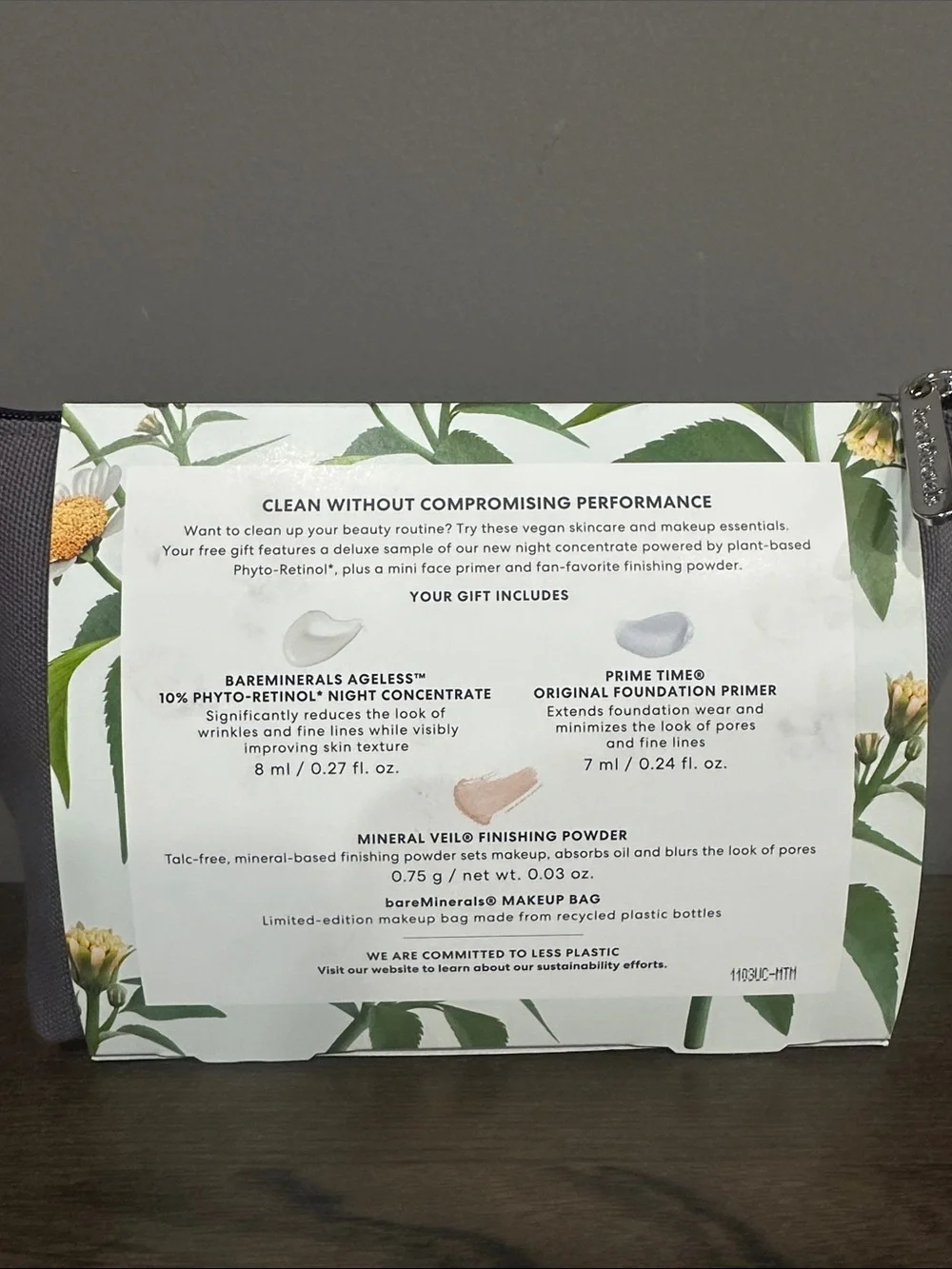bareMinerals Clean & Caring Skincare Trio with Dark Gray Pouch